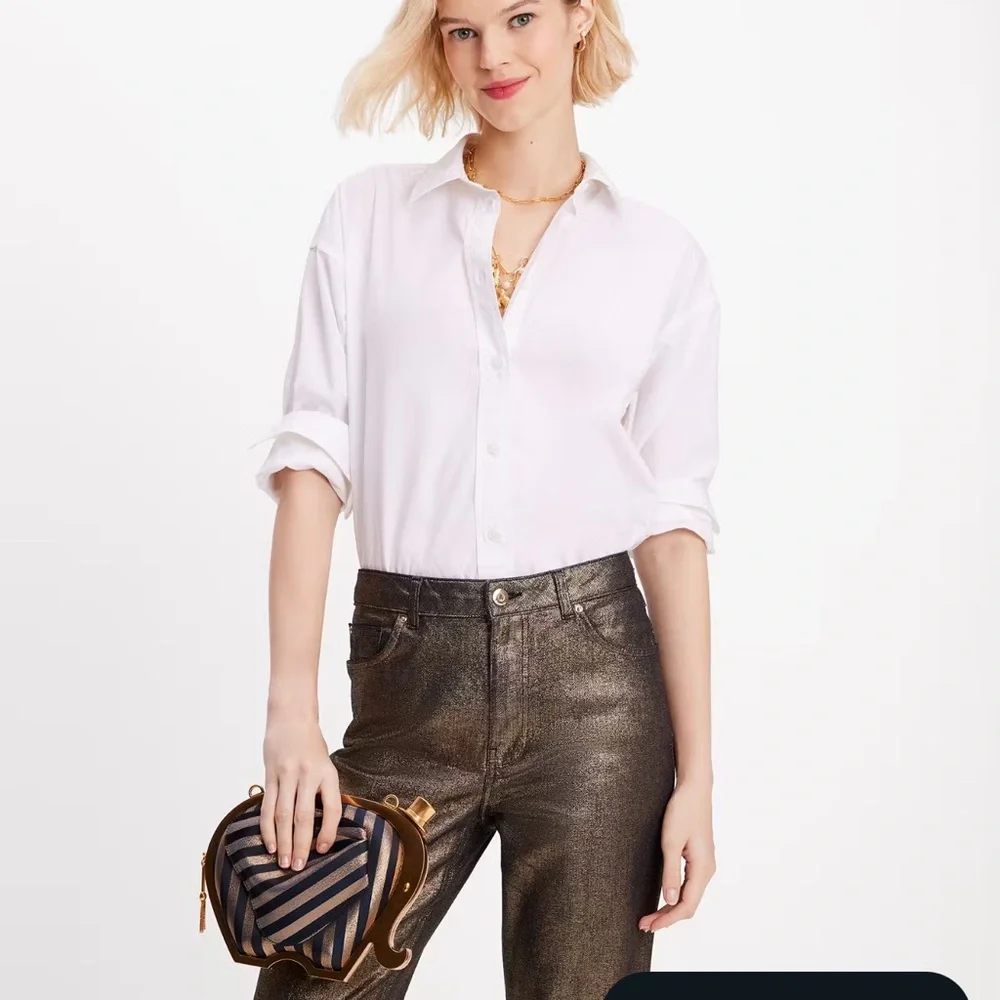 NWT💃Kate Spade Ellie Striped 3d Elephant Metallic Clutch Purse Bag - Picture 8 of 16